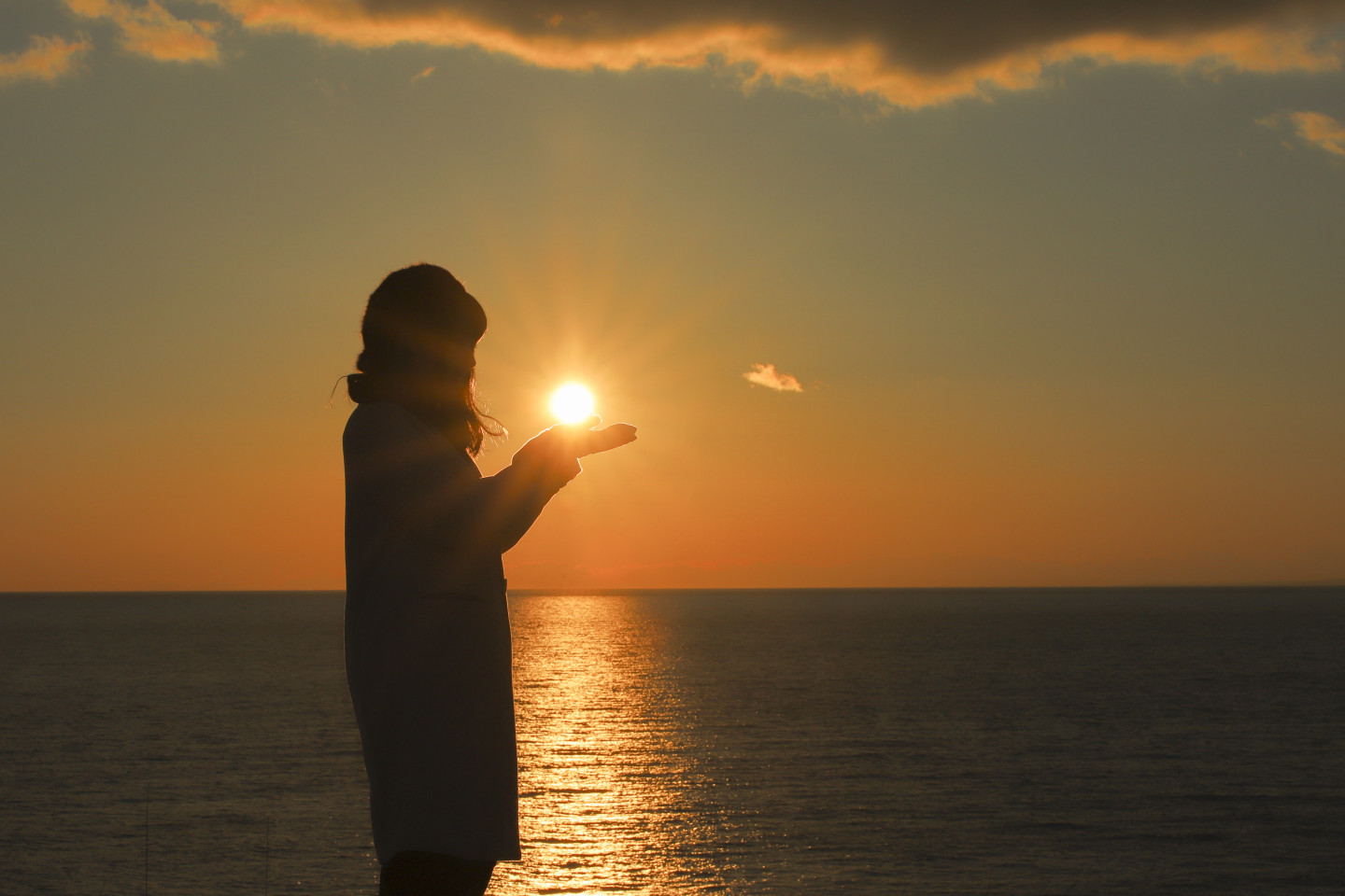 釧路の夕日・釧路埼燈台